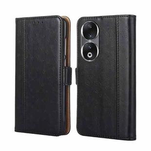 For Honor 90 5G Ostrich Texture Horizontal Flip Leather Phone Case(Black)