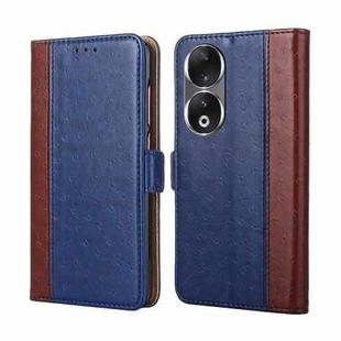 For Honor 90 5G Ostrich Texture Horizontal Flip Leather Phone Case(Blue)
