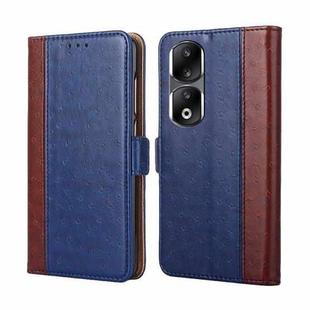 For Honor 90 Pro 5G Ostrich Texture Horizontal Flip Leather Phone Case(Blue)