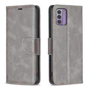 For Nokia G42 Lambskin Texture Pure Color Flip Leather Phone Case(Grey)