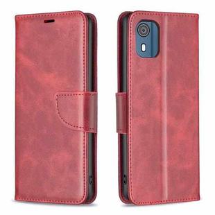 For Nokia C02 Lambskin Texture Pure Color Flip Leather Phone Case(Red)