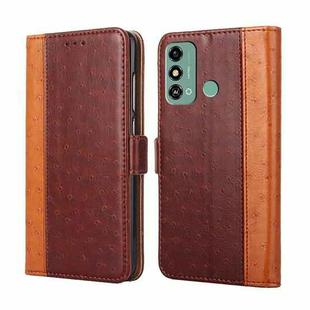 For ZTE Blade A53 4G Ostrich Texture Horizontal Flip Leather Phone Case(Brown)