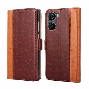 For ZTE Axon 40 Lite Ostrich Texture Horizontal Flip Leather Phone Case(Brown)