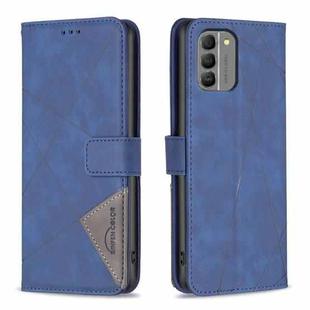 For Nokia G310 Magnetic Buckle Rhombus Texture Leather Phone Case(Blue)