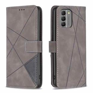 For Nokia G310 Magnetic Buckle Rhombus Texture Leather Phone Case(Grey)