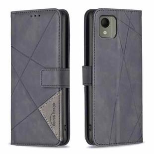 For Nokia C110 Magnetic Buckle Rhombus Texture Leather Phone Case(Black)
