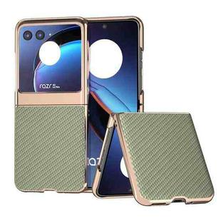 For Motorola Razr 40 Ultra Nano Electroplating Carbon Fiber Texture Phone Case(Green)