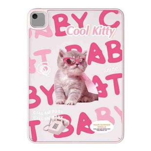 For iPad 10.2 2021 / 2020 / 10.5 Painted Acrylic Tablet Case(Sunglasses Cat)
