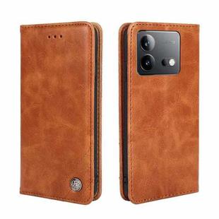 For vivo iQOO Neo 8 / 8 Pro 5G Non-Magnetic Retro Texture Leather Phone Case(Brown)