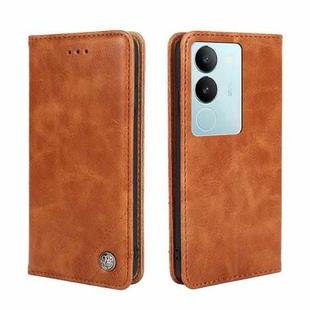 For vivo S17 5G / S17 Pro 5G Non-Magnetic Retro Texture Leather Phone Case(Brown)