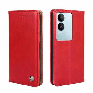 For vivo S17 5G / S17 Pro 5G Non-Magnetic Retro Texture Leather Phone Case(Red)