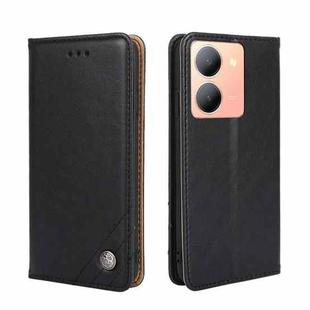 For vivo Y78 5G Non-Magnetic Retro Texture Leather Phone Case(Black)