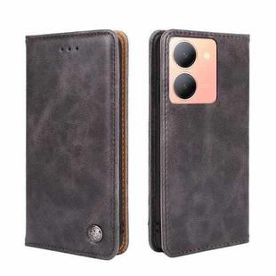 For vivo Y78 5G Non-Magnetic Retro Texture Leather Phone Case(Grey)