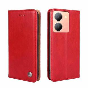 For vivo Y78 5G Non-Magnetic Retro Texture Leather Phone Case(Red)
