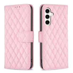 For Samsung Galaxy S23 FE 5G Diamond Lattice Wallet Flip Leather Phone Case(Pink)