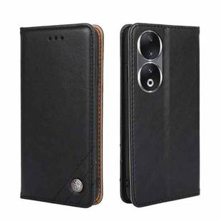 For Honor 90 5G Non-Magnetic Retro Texture Leather Phone Case(Black)