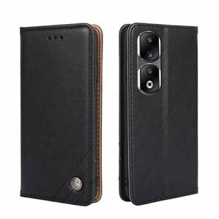 For Honor 90 Pro 5G Non-Magnetic Retro Texture Leather Phone Case(Black)