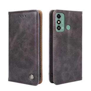 For ZTE Blade A53 4G Non-Magnetic Retro Texture Leather Phone Case(Grey)