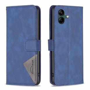 For Samsung Galaxy A05 Magnetic Buckle Rhombus Texture Leather Phone Case(Blue)
