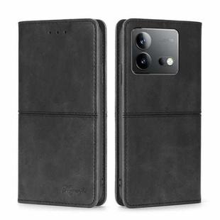 For vivo iQOO Neo 8 / 8 Pro 5G Cow Texture Magnetic Leather Phone Case(Black)