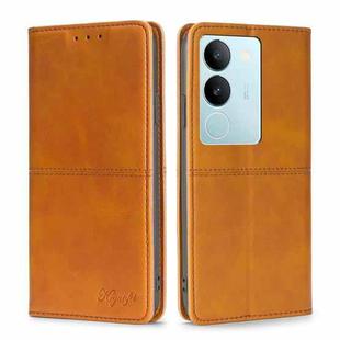 For vivo S17 5G / S17 Pro 5G Cow Texture Magnetic Leather Phone Case(Light Brown)