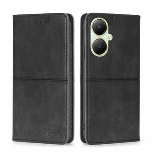 For vivo Y35+ 5G Cow Texture Magnetic Leather Phone Case(Black)