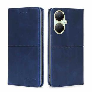 For vivo Y35+ 5G Cow Texture Magnetic Leather Phone Case(Blue)