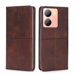 For vivo Y78 5G Cow Texture Magnetic Leather Phone Case(Dark Brown)