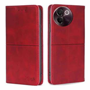 For vivo V30e 5G Global Cow Texture Magnetic Leather Phone Case(Red)