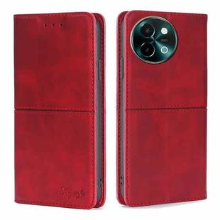 For vivo Y38 5G / T3x Global Cow Texture Magnetic Leather Phone Case(Red)