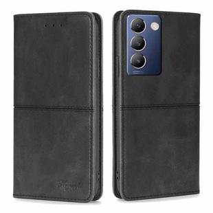 For vivo Y100 5G IDN Cow Texture Magnetic Leather Phone Case(Black)