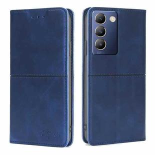 For vivo Y100 5G IDN Cow Texture Magnetic Leather Phone Case(Blue)