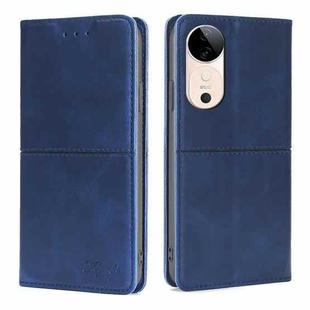 For vivo S19 Cow Texture Magnetic Leather Phone Case(Blue)