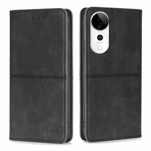 For vivo S19 Pro Cow Texture Magnetic Leather Phone Case(Black)