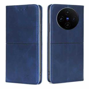 For vivo X100s Cow Texture Magnetic Leather Phone Case(Blue)