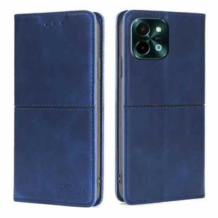 For vivo Y28 4G Cow Texture Magnetic Leather Phone Case(Blue)