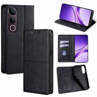 For vivo V50 Lite 5G Cow Texture Magnetic Leather Phone Case(Black)