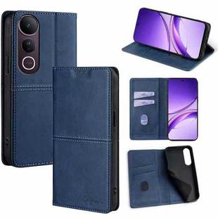 For vivo V50 Lite 5G Cow Texture Magnetic Leather Phone Case(Blue)