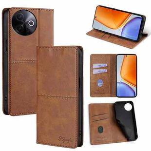For vivo Y39 5G Global Cow Texture Magnetic Leather Phone Case(Light Brown)