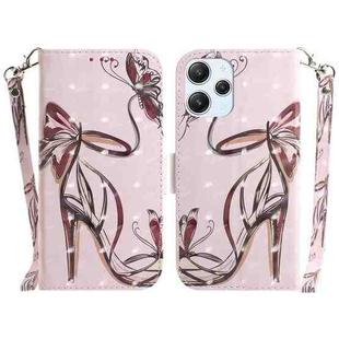 For Xiaomi Redmi 12 3D Colored Horizontal Flip Leather Phone Case(Butterfly High-heeled)