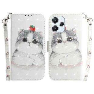 For Xiaomi Redmi 12 3D Colored Horizontal Flip Leather Phone Case(Cute Cat)