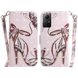 For Xiaomi Redmi Note 12S 3D Colored Horizontal Flip Leather Phone Case(Butterfly High-heeled)