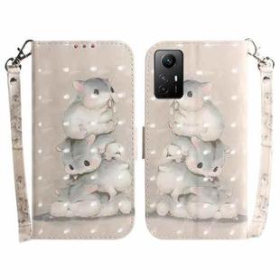 For Xiaomi Redmi Note 12S 3D Colored Horizontal Flip Leather Phone Case(Squirrels)