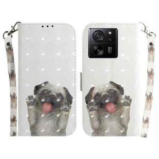 For Xiaomi 13T / 13T Pro / Redmi K60 Ultra 3D Colored Horizontal Flip Leather Phone Case(Pug)