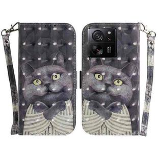 For Xiaomi 13T / 13T Pro / Redmi K60 Ultra 3D Colored Horizontal Flip Leather Phone Case(Hug Cat)