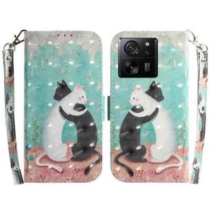 For Xiaomi 13T / 13T Pro / Redmi K60 Ultra 3D Colored Horizontal Flip Leather Phone Case(Black White Cat)