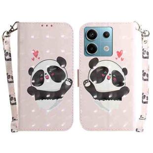 For Xiaomi Redmi Note 13 Pro 5G 3D Colored Horizontal Flip Leather Phone Case(Heart Panda)