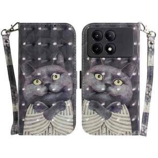 For Xiaomi Redmi K70E / Poco X6 Pro 3D Colored Horizontal Flip Leather Phone Case(Hug Cat)