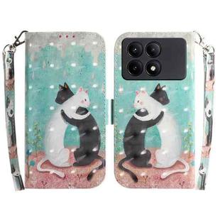 For Xiaomi Redmi K70E / Poco X6 Pro 3D Colored Horizontal Flip Leather Phone Case(Black White Cat)