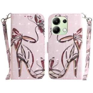 For Xiaomi Redmi Note 13 4G Global 3D Colored Horizontal Flip Leather Phone Case(Butterfly High-heeled)